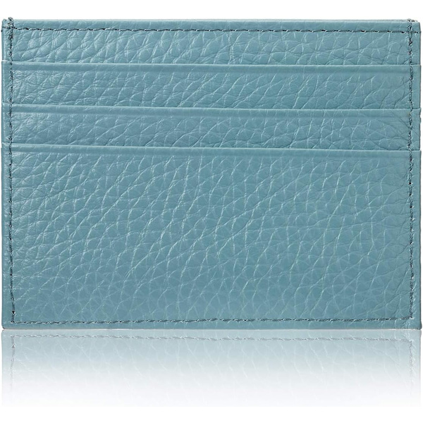 Äkta läder korthållare 7 kortplatser Minimalistisk Ultra Slim för jacka, byxor Turquoise