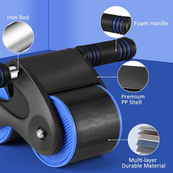 Vatsarulla, pyörät rullaavat kotimaiset vatsalihasharjoittelut sininen/punainen Ab-pyörät Blue