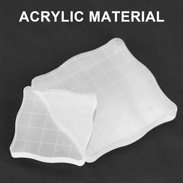 6 stämpelblock med rutnät och grepp, akryl transparenta stämpelblock set väsentliga stämpelverktyg för scrapbooking hantverk korttillverkning, sorterade