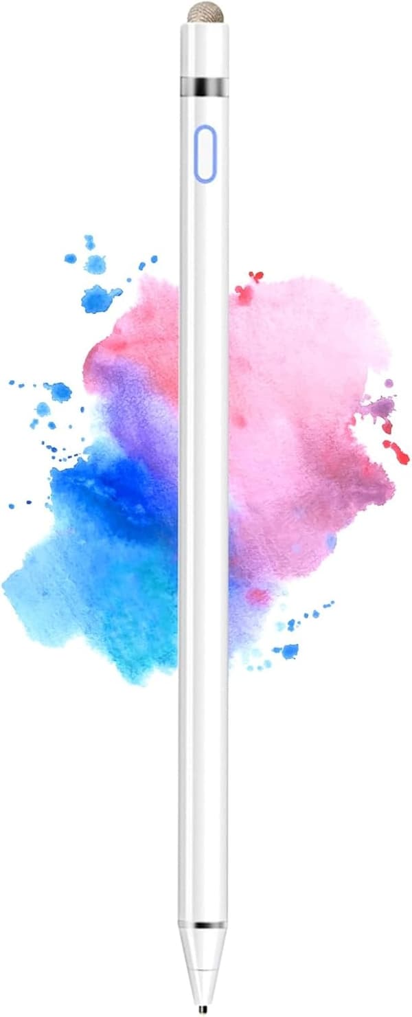 Stylus Pen, iPad Pen Compatible with iOS, Android, iPad Air/Pro/Mini 2/3/4 and More, Rechargeable Tablet Pen (White)