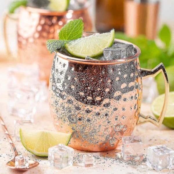 Rakskålar Muggar Moscow Mule Koppar Muggar - Set 4-h Handgjorda-rena Massiva Koppar Muggar 16 Oz Presentset