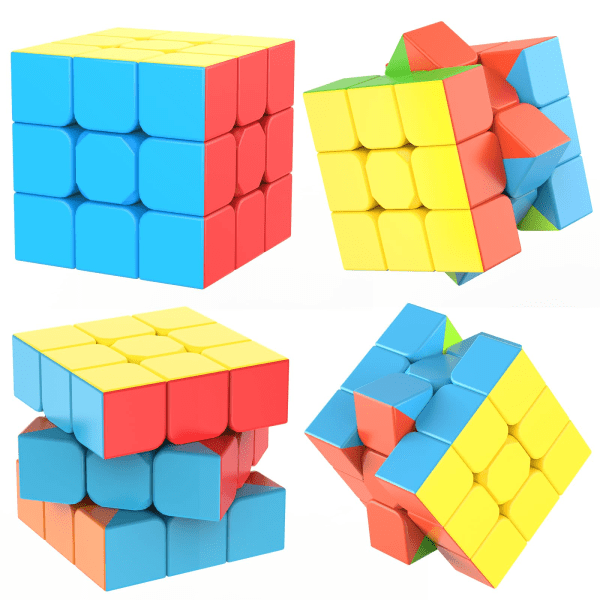 Nopeuskuutio 3x3x3 Tarraton Kuutio-opetusohjelmalla - Kääntyy Nopeasti Sujuvasti Taikakuutiot 3x3 Puzzle-peli Aivolelu Lapsille ja Aikuisille