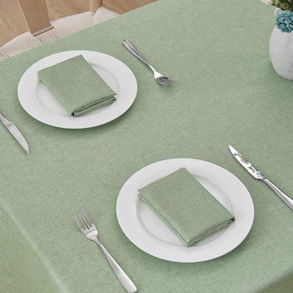 Rectangular Tablecloth Linen Textured Waterproof & Stain Resistant Tablecloth Wrinkle Free Decorative 52 x 70 Inch, Sage Green