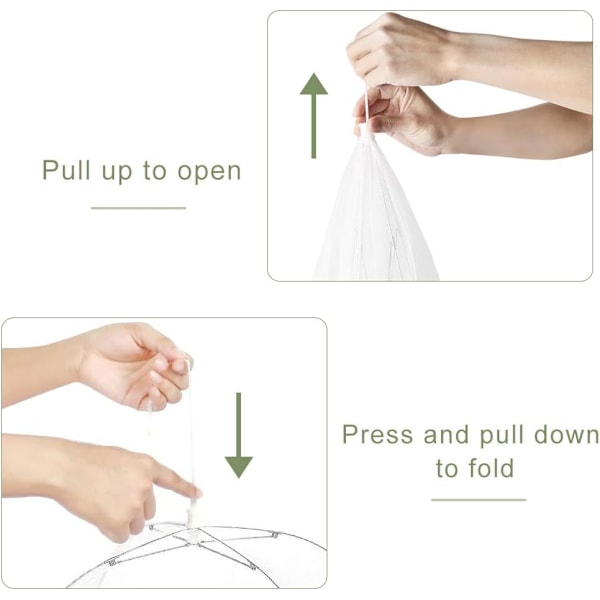 Matserveringstelt 6-pakning 17 tommers popup-kryptert nettmatdeksler, hold fluer, insekter og mygg unna, fint nettparaply for utendørs, fester White 17 inch