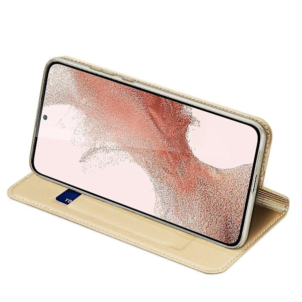 Dux Ducis Skin Pro -sarja Samsung Galaxy S23:lle - PU-nahkainen korttikotelokotelo, naarmuuntumaton, taitettava jalusta, puhelinkotelo