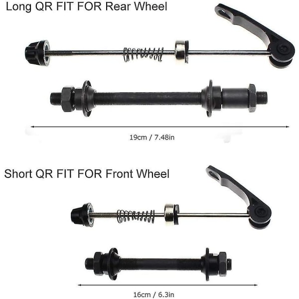 Cykelaksel 1 par hurtigudløsning cykelnav landevejscykel bagaksel foraksel hul akselsæt passer til Qxuan