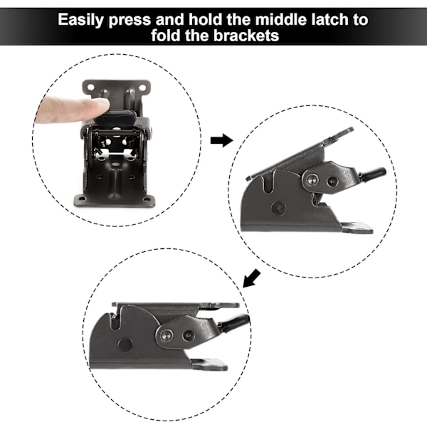 4 stk sammenleggbare bordben, 90 graders sammenleggbare møbelbenhengsler, sammenleggbare skrivebordsbenbraketter med skruer, selvlåsende hengselforlengelsesstøtte for Black