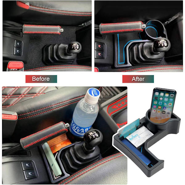 Bilarmstödsorganisatör för Jimny (automatisk växellåda), Jimny mittkonsol armstödsbricka låda, automatisk bil Jimny AT tillbehör förvaringslåda mittarmlän Blue Automatic Transmission