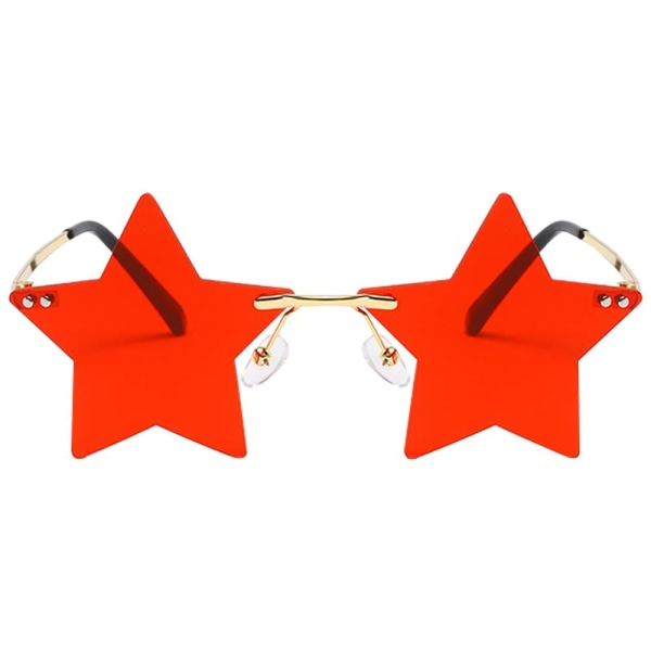 Star Solbriller for kvinner Pentagram Transparente briller Rød