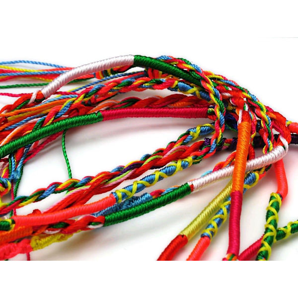 50 stk. Engros BULK Smykker partier Farverige Flet Venskabssnore Strand Armbånd