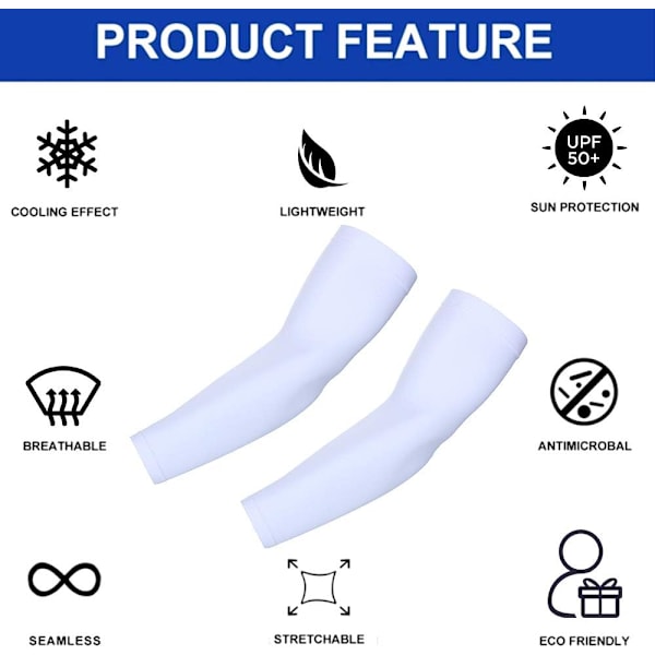 Arm Sleeves for Men Women Youth, Sun Protection Cooling UPF 50 Compression Arm Sleeve Tattoo Cover Up Sleeves to Cover Armsu2026 White