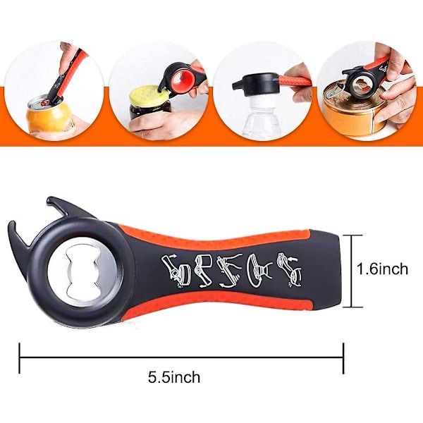 Burköppnare - Burköppnare för seniorer med artrit 4-pack multifunktion med 6-i-1 burköppnare för svaga händer 5-i-1 flaskgrepp 4-i-1