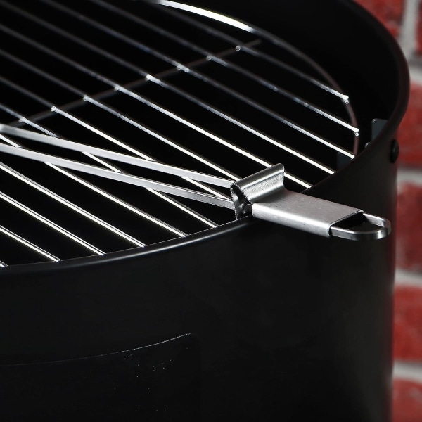 6x Premium Grillspyd Med Håndtag, 430 Rustfrit Stål Dobbelt Grillspyd, Kebabspyd Med Dobbelte Tænder (06x Dobbelt Spyd Med Slider)