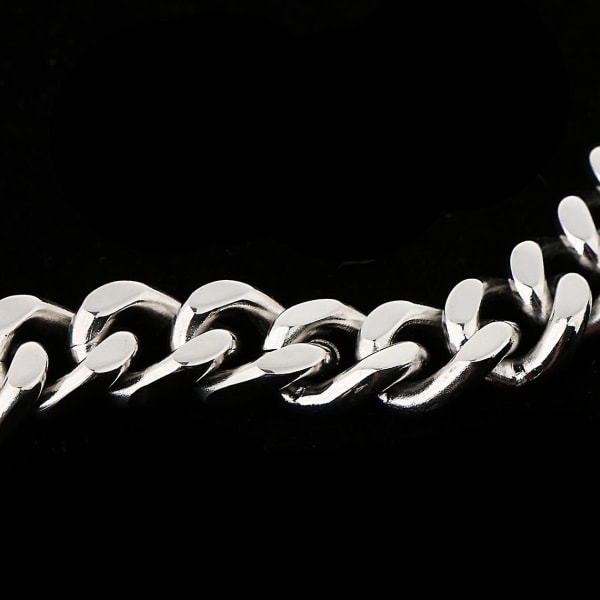 Armband för män i rostfritt stål med silverkantlänk