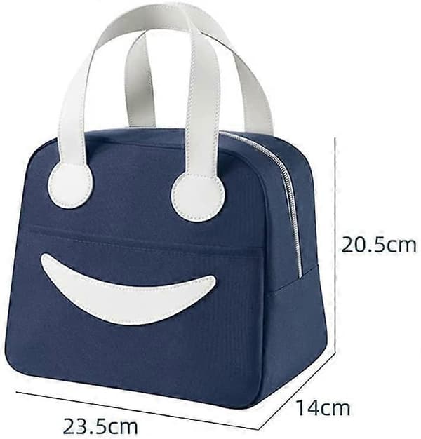 Matpose Isolert Pose Matboks Stor Kapasitet Pose Utendørs Piknik Bærbar Tote Bag (Marineblå)