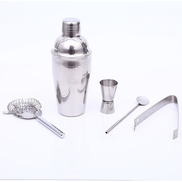 5-delt cocktailsæt Cocktailshaker Cocktailmixer Gavesæt Bartilbehør 550 ml Cocktailshaker Rustfrit stål Til hjemmebar