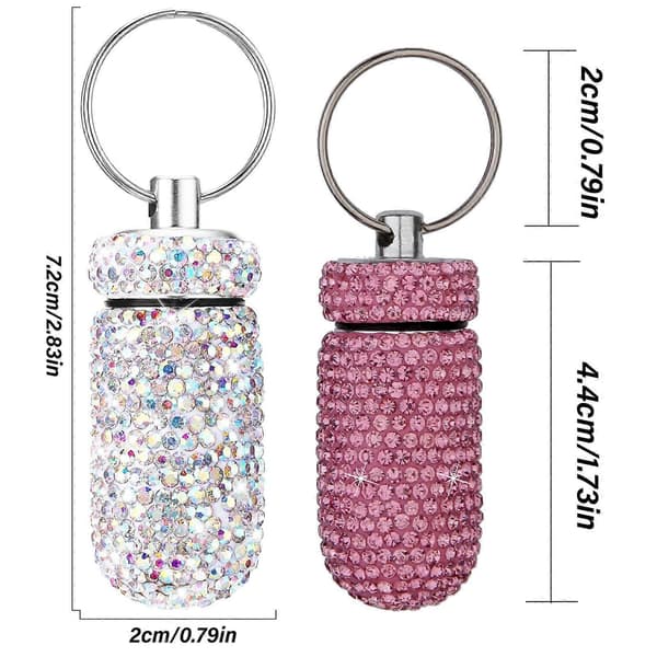 Resevänlig Miniatyr Tablettask Flerfunktionell Tablett Hållare Hänge Nyckelring med Strass för Utomhusaktiviteter black x white