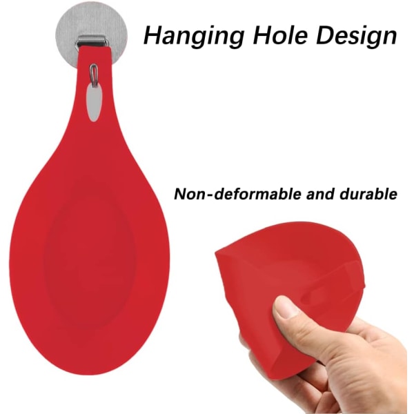 zl Skjeholder, Silikon Skjeholder, Kjøkken Silikon Skjeholder, Kjøkken Silikon Skjeholder, Matlaging Skjeholder, Matlagingsredskapsholder, for Spatler Red