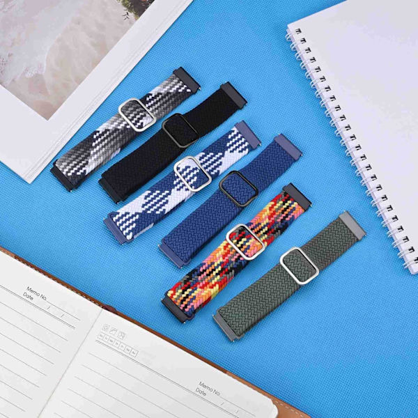 Nylonklockarmband, justerbara flätade öglor för män och kvinnor, 16 mm 18 mm 19 mm 20 mm 22 mm 24 mm att välja mellan Blue / Silver Buckle 18mm