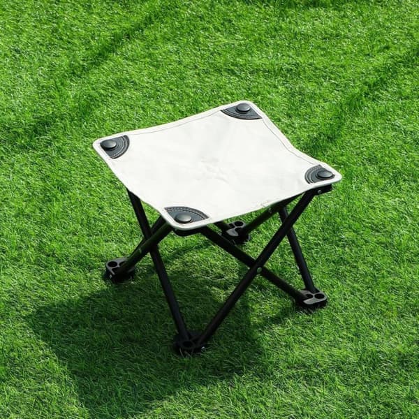 Fällbar campingpall, perfekt för vandring, picknick och resor, vit, 33 x 33 cm