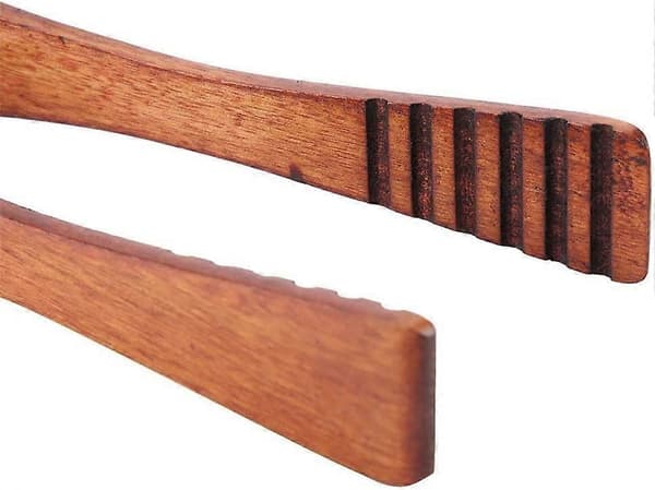 Træmadtang til grill, buffet, brød, bøf, serveringsværktøj (26 cm)
