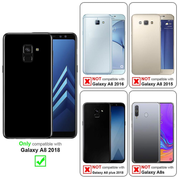 Samsung Galaxy A8 2018 Cover Case Case -kuvioinen ja telinetoiminto ja korttipaikka