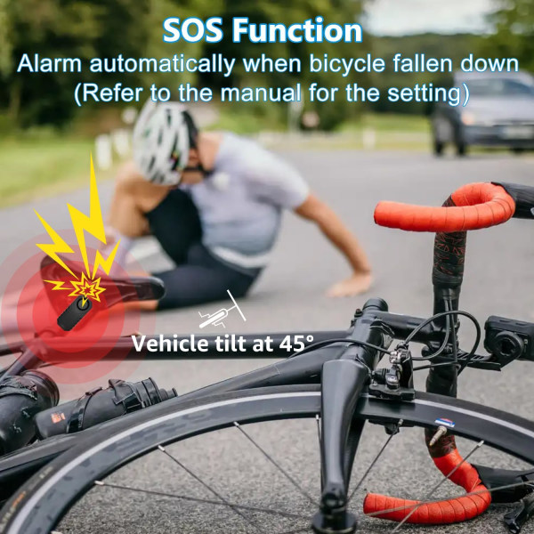 Sykkelalarm med fjernkontroll, trådløs vibrasjonsbevegelsessensor Motorsykkel Sykkelalarmsystem, Tyverisikring Høyt 113dB innbruddstilbehør