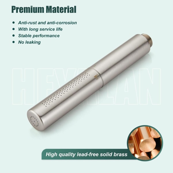 Håndholdt dusj håndholdt dusjspray baderom dusjstav høytrykks luksus hånddusj messing høystrøms hånddusjhode, dobbeltfunksjoner Brushed Nickel Dual Functions Style