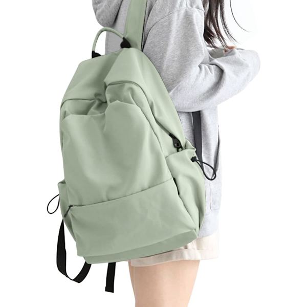 Skolryggsäck för kvinnor, avslappnad reseryggsäck 14 tum laptopryggsäck för tonårsflickor lätt ryggsäck vattentålig skolväska Colleg A2light Green S