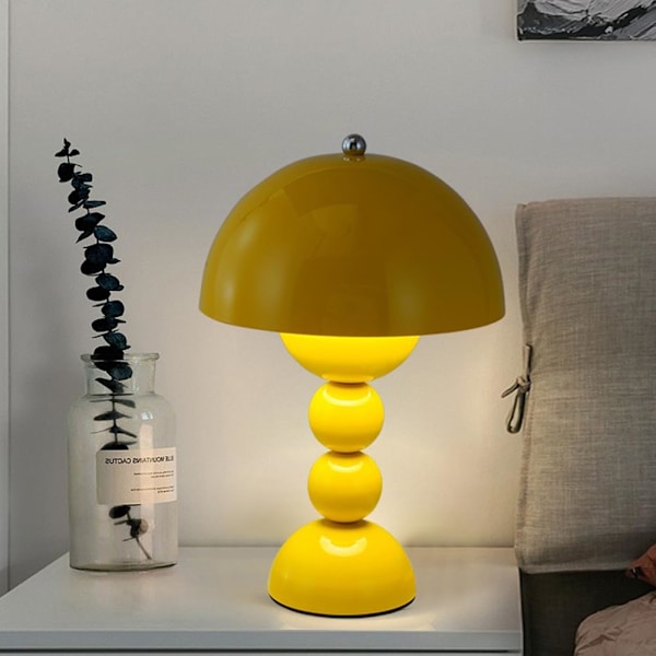 Sopplampe, nattlampe, LED-lys, oppladbar, ensfarget lys, minimalistisk lampe for romdekorasjon (gul [energiklasse D]) yellow
