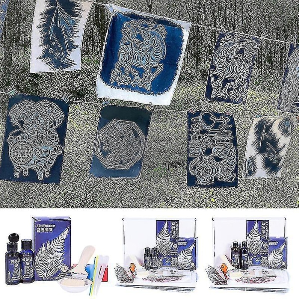 Cyanotype- set Nature Printing Kit för fotografiska ritningar DIY Arts Crafts-projekt