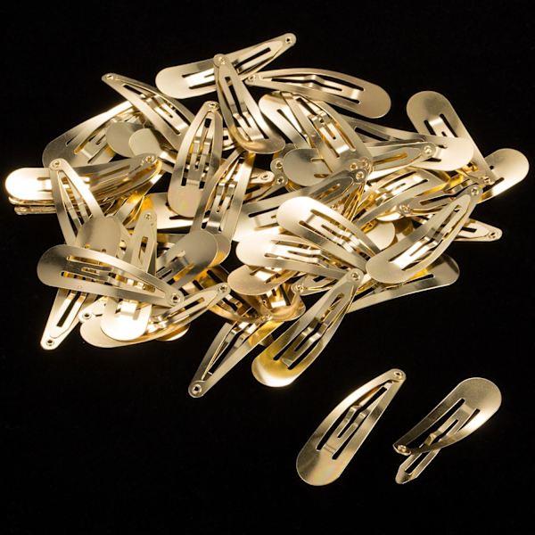 50 kpl Snap-hiuspinnejä Hiustenpidikkeet Lapsille, Tytöille ja Naisille, 50 mm (Kulta) Gold 50 count (Pack of 1)