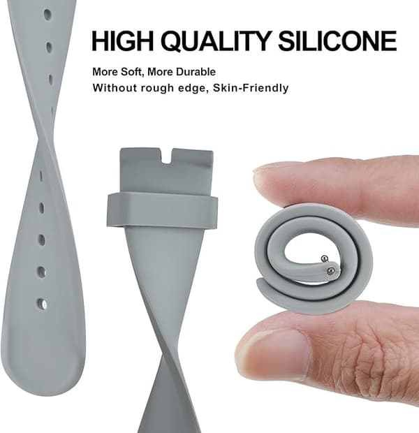 Urband, silikone quick release blødt gummibånd erstatningsarmbånd 18 mm, rustfrit stålspænde
