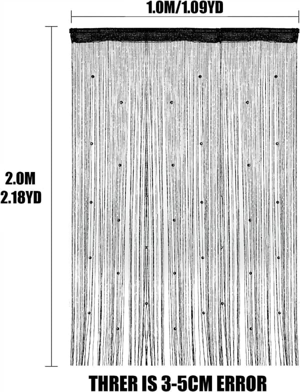 Thread Curtain Panel, Glitter Door Wall Window Doorways Panel Fly Screen Fringe Room Divider Blinds, Tassel Ribbon