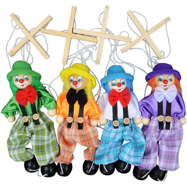 Klovn Marionet String Puppet Legetøj Træ Hånd Marionet Dukke Fortælling Legetøj til Børn Gave 16.7 inches