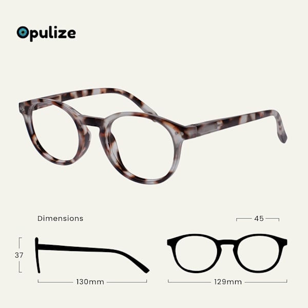 Lesebriller Kule Runde Ramme Fjærhengsler Riperesistent Matt Lysebrun Skilpaddeskall Menn Kvinner R24-1T +3.50 Matt Light Brown Tortoiseshelll +3.50 Magnification
