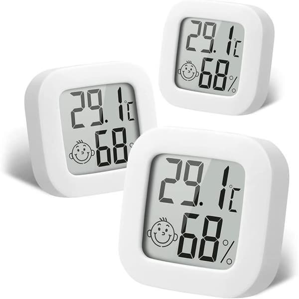 3-delat Mini Digital Inomhustermometer med Trådlös Sensor, Termometer för Hem, Kontor, Digital Hygrometer