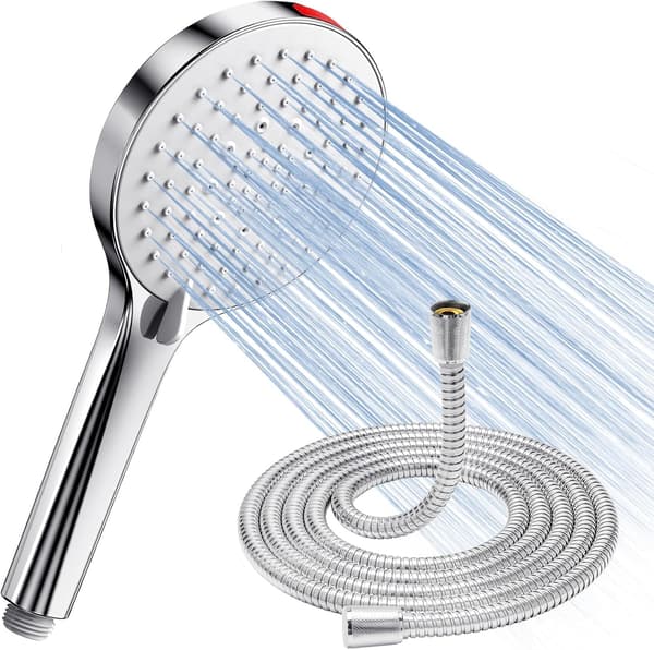 High-Pressure Shower Head with Hose - Water-Saving Limescale-Resistant Rain Shower Head with 5 Modes