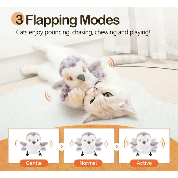Realistic Plover Sound, Touch-Activated Interactive Cat Toy, Suitable for Indoor Cats (Cannot Fly).