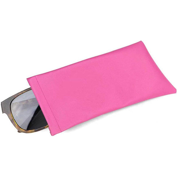 yyds F Glasögonfodral Mjukt, PU Läder Solglasögon Läsglasögon Påse Glasögonväska för Kvinnor Män Pink Glasses Pouch