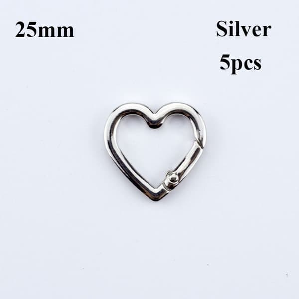 5 st Fjäderringspännen Karbinhakar Handväskor SILVER 25MM Silver Silver Silver 25mm