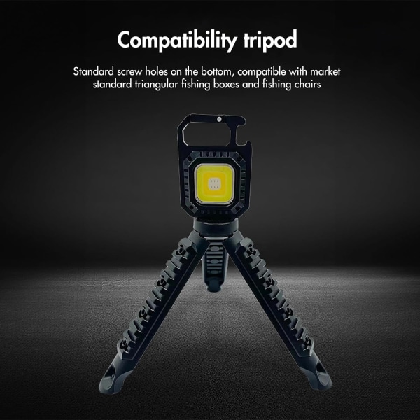 Genopladelig nøglering arbejdslys LED camping lanterne, 2 stk. Mini COB lommelygte, 7 lystilstande multifunktionel bærbar mini lommelygte til nødsituationer