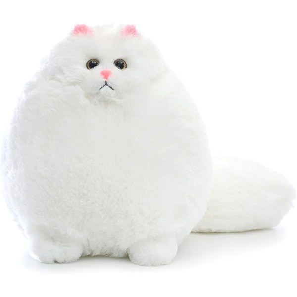 Gosig katt mjuk leksak fylld katt nalle plysch djurleksak, barn födelsedag babydocka, vit katt mjuk leksak (vit, 30 CM) White