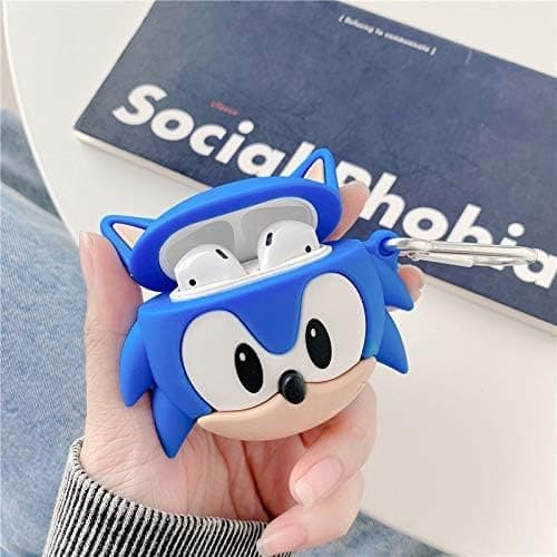 2-pack silikonfodral kompatibla med AirPods 1/2 generation fodral rolig 3D tecknad [Spelanimationsserie]
