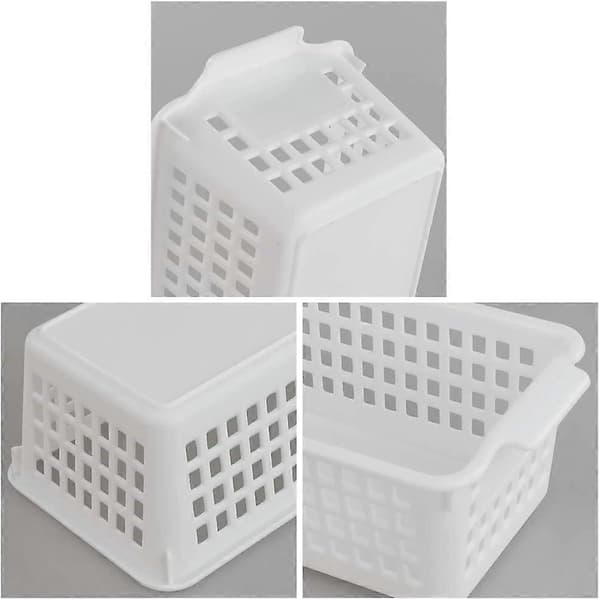 3-pack Små Praktiska Plastkorgar för Förvaring (Vit) White