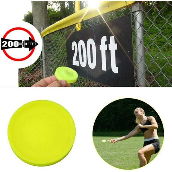 2 stk oppgradert versjon sport flygende disker silikon mini glidelås chip lomme spin fangstspill kreativ hånd-push for voksne barn (gul)