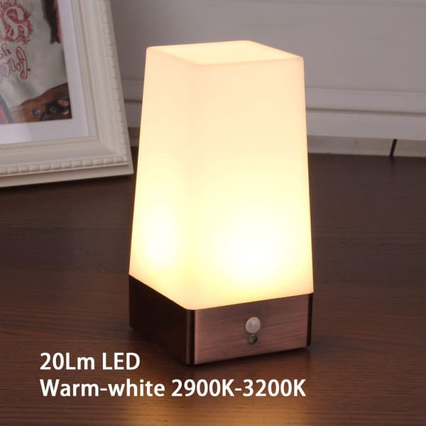 Bordlampe, retro LED nattlys, sengelampe med sensor square