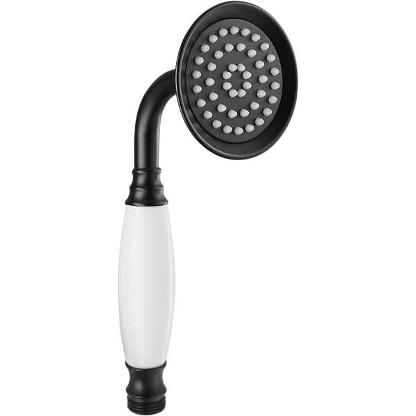 Håndholdt dusj håndholdt dusjspray baderom dusjstav høytrykks luksus hånddusj messing høystrøms hånddusjhode, keramisk stil, matt sort Matte Black Ceramic Style