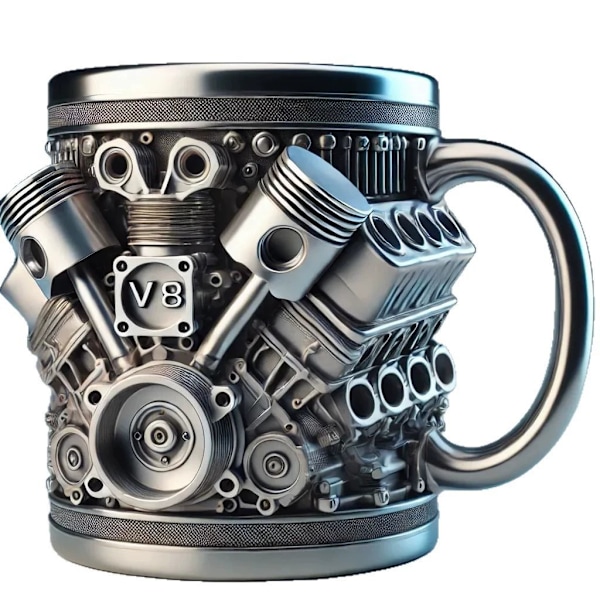 V8 motor rustfritt stål kopp V8 motor krus V8 motor rustfritt stål kopp personlig 3D motor kreativ V8 motor krus V8