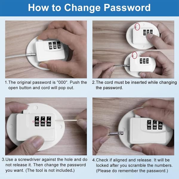 Refrigerator Lock No Drilling, Self-Adhesive Cabinet Lock, Self-Adhesive Window Lock with Password, Strong Combination Lock (White)